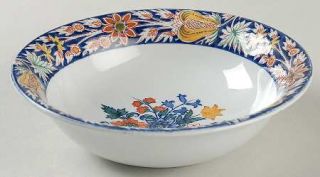 Wedgwood Poterat Coupe Cereal Bowl, Fine China Dinnerware   Flower Basket, Blue