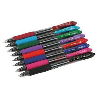 Pilot G2 Gel Ink Pen, 0.7mm Fine   Assorted Inks (8 Per Pack)