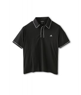 adidas Golf Kids ClimaLite Piped Solid S/S Polo Boys Short Sleeve Pullover (Black)