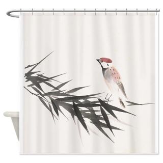  A sparrow and bamboo leaves   Shower Curtain  Use code FREECART at Checkout