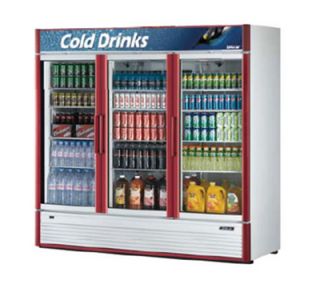 Turbo Air Refrigerated Merchandiser w/ 3 Doors & 12 Shelves, White, 71.3 cu ft