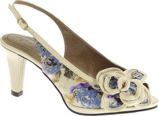 Womens Soft Style Fiora   Blue Water Bloom Ornamented Shoes