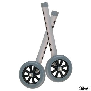 Bariatric 5 inch Walker Wheels With Rear Glides Set (AdultAdjustable heightWheeledMaterials RubberWeight capacity 350 poundsDimensions 15 inches x 5 inches x 1 inch )