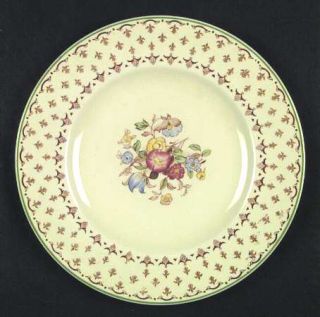 Enoch Wood & Sons Marion, The (Green Trim) Dinner Plate, Fine China Dinnerware  