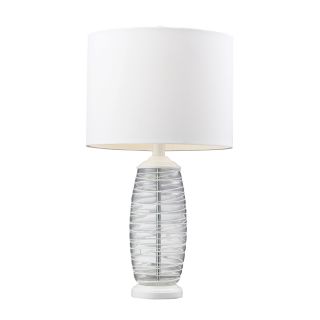 Hgtv Home Blown Glass 1 light Clear/ White Table Lamp
