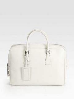 Prada Saffiano Leather Travel Bag   White