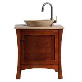 Virtu Usa Duiberg 26 inch Antique Honey Cherry Bathroom Vanity Set