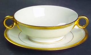 Haviland Windsor Footed Cream Soup Bowl & Saucer Set, Fine China Dinnerware   Ny