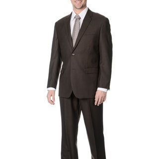Martino Mens Slim Fit Brown Wool Blend Suit