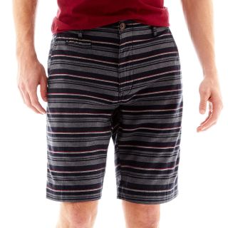 ARIZONA Striped Flat Front Shorts, Blue, Mens