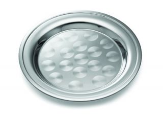 Tablecraft Round Serving Tray, Rolled Edge, 18 in Dia, Stainless Steel