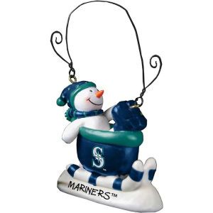 Seattle Mariners Sledding Snowman Ornament