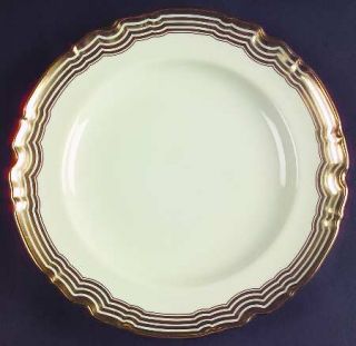 Spode Y1900 Luncheon Plate, Fine China Dinnerware   Cream Background, Thick Gold