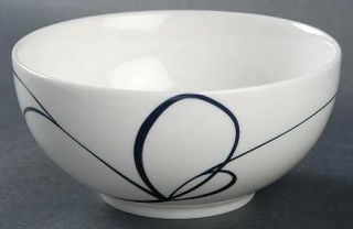 Wedgwood Glisse Coupe Cereal Bowl, Fine China Dinnerware   Black Line Bow/Flower