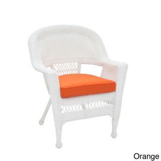 White Wicker Chair/ Cushion (set Of 4)