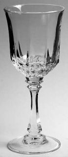 Toscany Brighton Wine Glass   Pressed, Six Sided  Stem,Design On Bowl