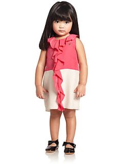 Armani Junior Toddlers & Little Girls Colorblock Ruffle Dress   Pink Ivory