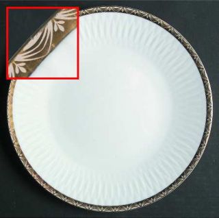 Sango Exquisite Dinner Plate, Fine China Dinnerware   Embossed Ribs,Gold Band,Sm