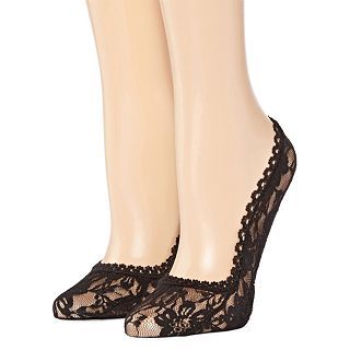 2 pk. Padded Lace Liners, Black, Womens