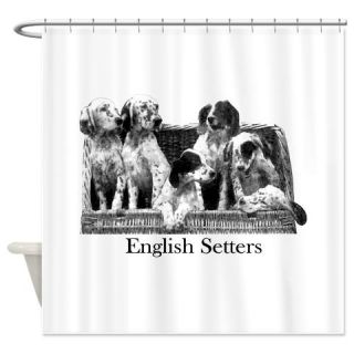  English Setter Pups Vintage Shower Curtain  Use code FREECART at Checkout