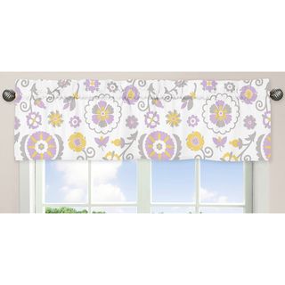 Sweet Jojo Designs Suzanna Window Valance (Lavender/white/grey/yellowCoordinates with all pieces of the matching Sweet Jojo Designs setsGender GirlMaterials 100 percent cottonDimensions 15 inches high x 84 inches wideThe digital images we display have 