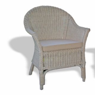 Three Birds Casual Classic Wicker Arm Chair WK07 WH / WK07 BR Finish White