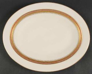 Franciscan Monaco 13 Oval Serving Platter, Fine China Dinnerware   Orange Band,