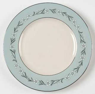 Franciscan Del Rio Salad Plate, Fine China Dinnerware   White/Pink Flowers,Aqua