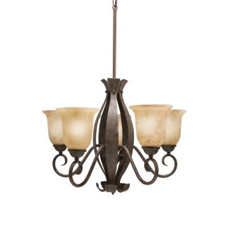 Transitional 5 light Aged Iron Chandelier