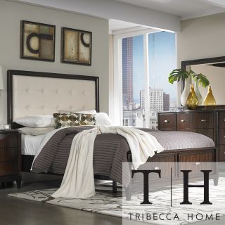 Tribecca Home Cumbria White Bonded Leather King size Storage Plateform Bed