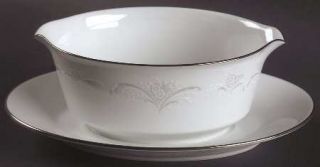 Noritake Casablanca Gravy Boat with Attached Underplate, Fine China Dinnerware  