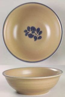 Pfaltzgraff Folk Art Coupe Cereal Bowl, Fine China Dinnerware   Blue Floral Desi