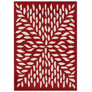Alliyah Rugs Handmade Red New Zealand Blend Wool Rug (8x10)