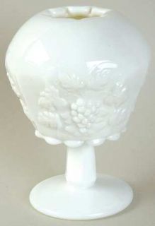 Westmoreland Paneled Grape Milk Glass Ivy Ball Vase   Stem 1881, Milk Glass, Gra