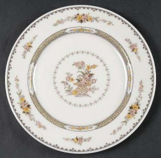 Royal Doulton Hamilton Luncheon Plate, Fine China Dinnerware   Yellow & Pink Flo