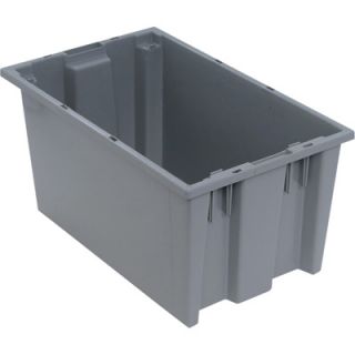 Quantum Storage Stack and Nest Tote Bin   18in. x 11in. x 9in. Size, Gray,