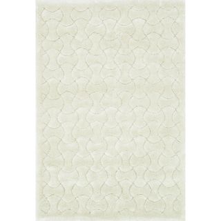 Machine made Plush Ivory Shag Area Rug (77 X 105)