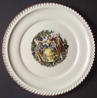 Harker Godey Prints Dinner Plate, Fine China Dinnerware   Gadroon Shape, People