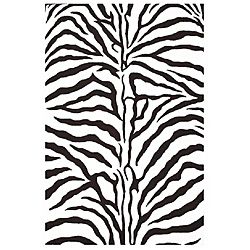 Zebra Hand tufted Wool Runner Area Rug (2 6 X 8)