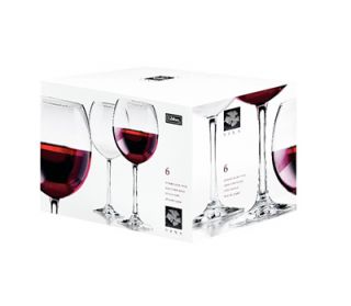 Libbey Glass Vina Red Wine Set w/ 6 Stemmed Glasses