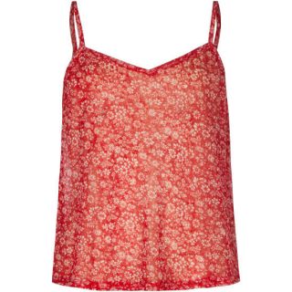 Floral Print Girls Cami Red In Sizes Medium, X Large, Large, X Small,
