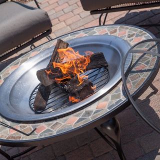 Asia Direct Copper Fire Pit Slate Mosaic Fire Pit with Copper Accents 