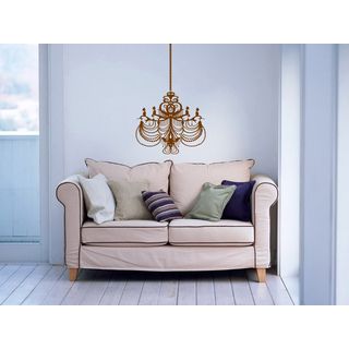 Glossy Brown Chandelier Vinyl Wall Decal (Glossy brownEasy to applyDimensions 25 inches wide x 35 inches long )