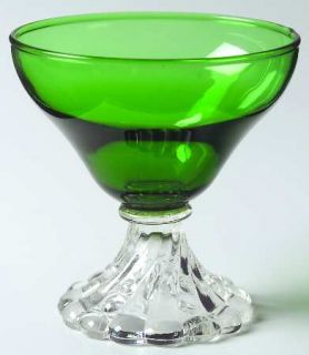 Anchor Hocking Burple Green Champagne/Tall Sherbet   Green Bowl, Swirl Foot, No