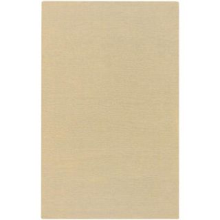 Hand crafted Light Yellow Solid Causal Ridges Wool Rug (8 X 11)