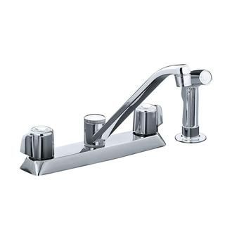 Kohler Coralais Kitchen Sink Faucet With Color matched Sidespray And Blade Handles