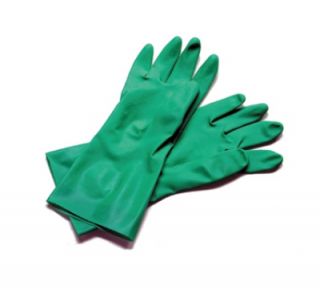 San Jamar Lined Nitrile Dishwashing Glove, Medium, Embossed Grip, Green