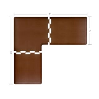 Wellness Mats L Series Puzzle Piece Collection w/ Non Slip Top & Bottom, 7x6.5x3 ft, Brown