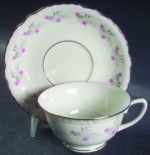Royal Jackson Minuet (Scalloped) Footed Cup & Saucer Set, Fine China Dinnerware