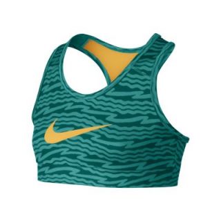 Nike Pro Hypercool Fitted Graphic Girls Sports Bra   Turbo Green